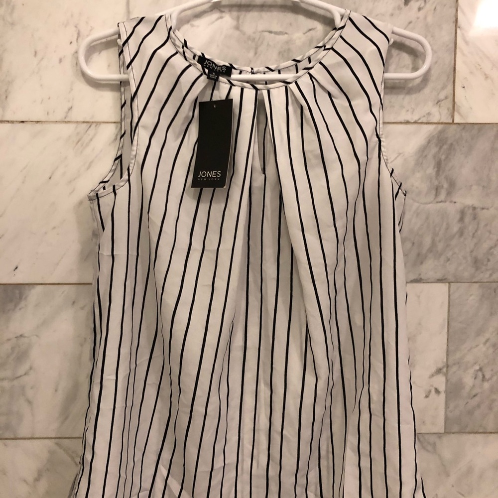 jones new york striped tank top size small